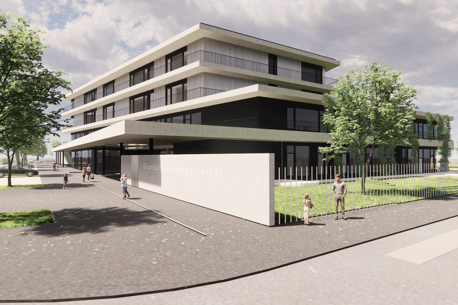 Neubau Grundschule mit Kindertageseinrichtung und Sporthalle Frankfurt/Main, Eingang