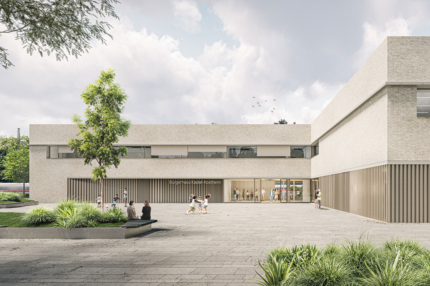 Neubau Bürgerhaus Kastel-Kostheim, Haupteingang