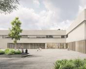 Neubau Bürgerhaus Kastel-Kostheim, Haupteingang