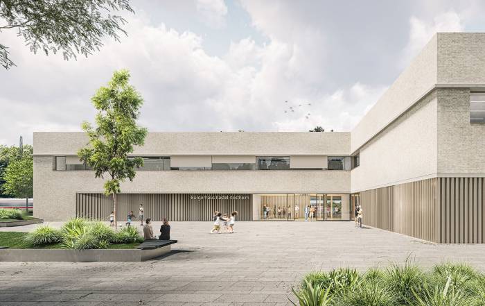 Neubau Bürgerhaus Kastel-Kostheim, Haupteingang