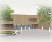 Anerkennung für den Neubau des Ellbachzentrums in Niederzier, Perspektive