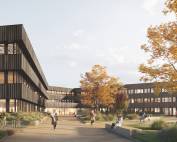 Neubau Landratsamt Landsberg, Außenraumperspektive, Haupteingang