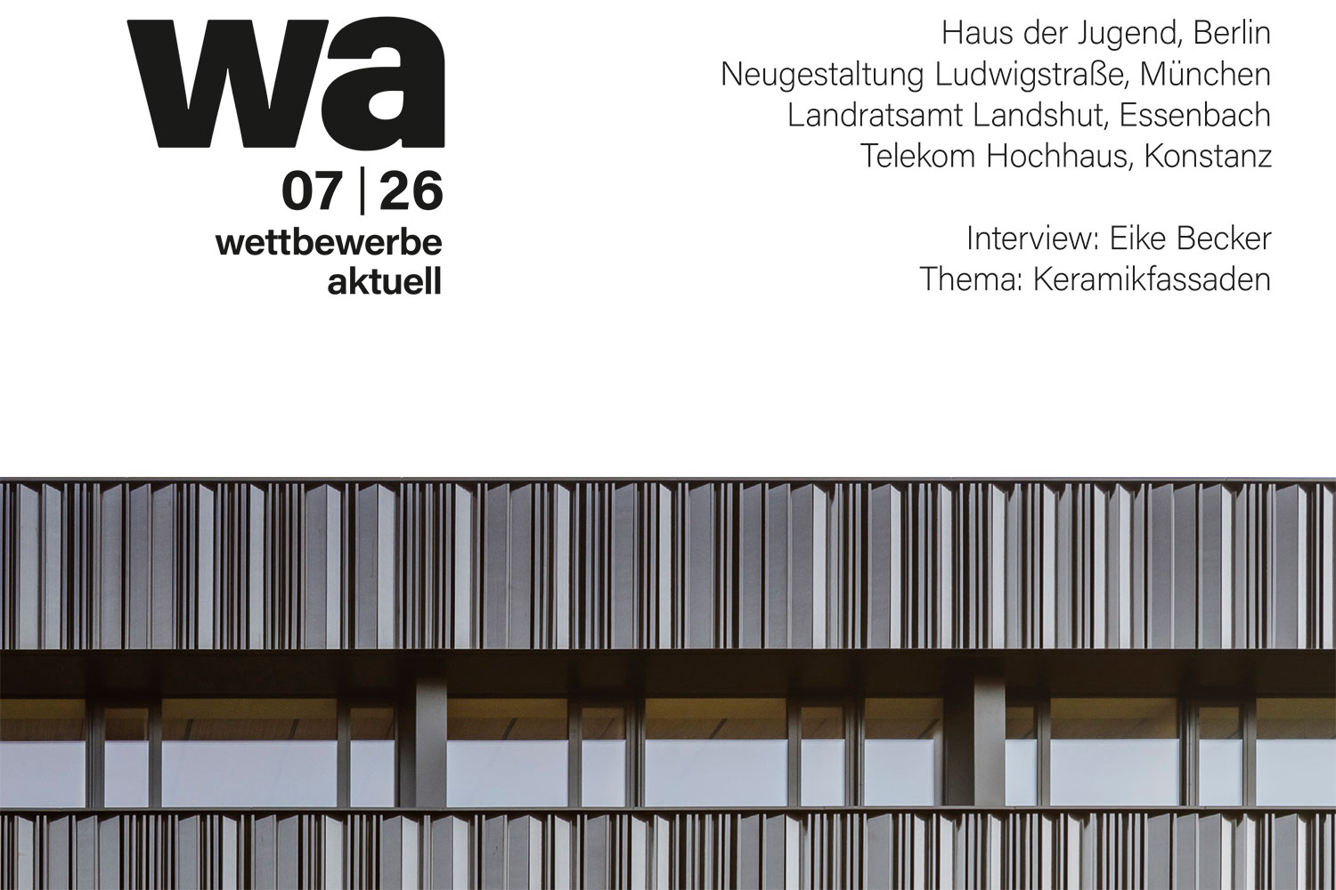 Neubau Landratsamt Landshut, Titelblatt wa wettbewerbe aktuell