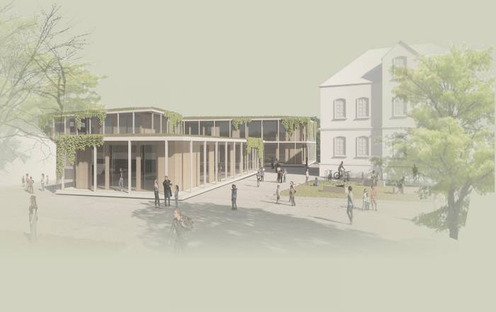 Anerkennung für den Neubau der Präsident-Mohr-Schule in Ingelheim am Rhein, Perspektive Pausenhof