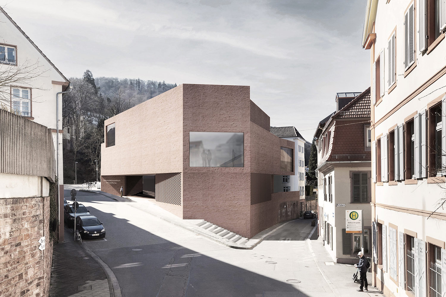 Wettbewerb Neubau und Sanierung Dokumentations- und Kulturzentrum Heidelberg, Außenraumperspektive