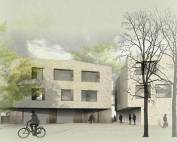 3. Preis für den Neubau des Rathauses der Gemeinde Altenberge, Außenraumperspektive