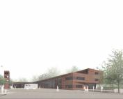 Neubau Feuerwehr Stockach, Eingangsperspektive