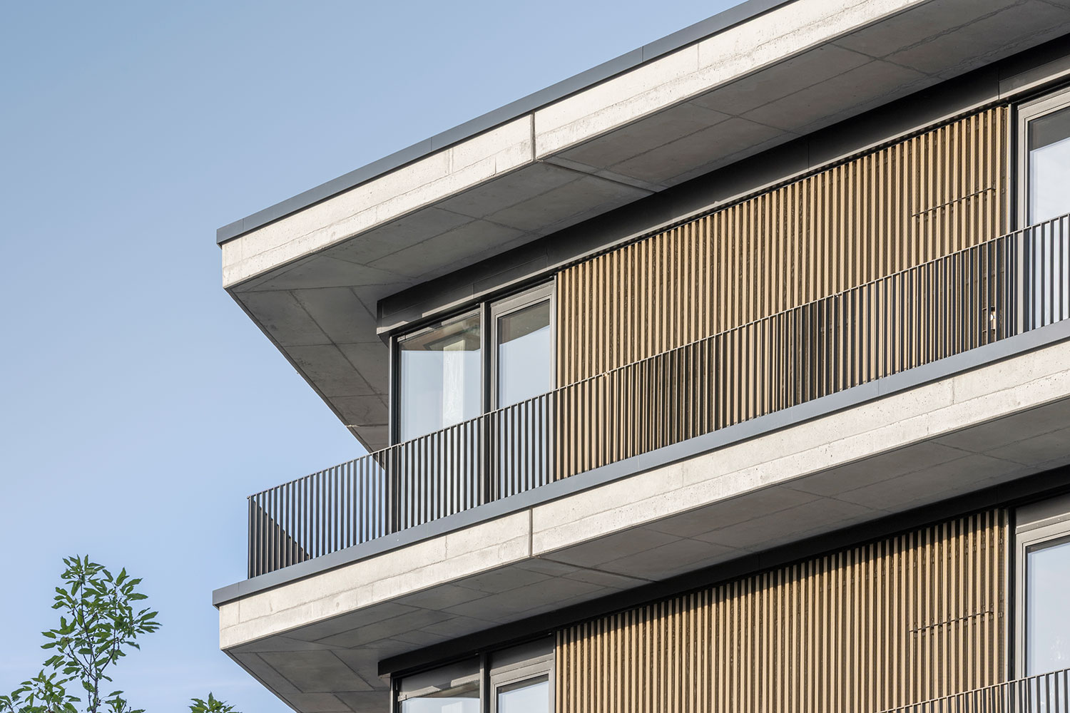 Neubau Emma-Kann-Grundschule in Frankfurt am Main, Fassade mit umlaufendem Fluchtbalkon | dasch zürn + partner | dasch zürn + partner Neubau Emma-Kann-Grundschule in Frankfurt am Main, Fassade mit umlaufendem Fluchtbalkon
