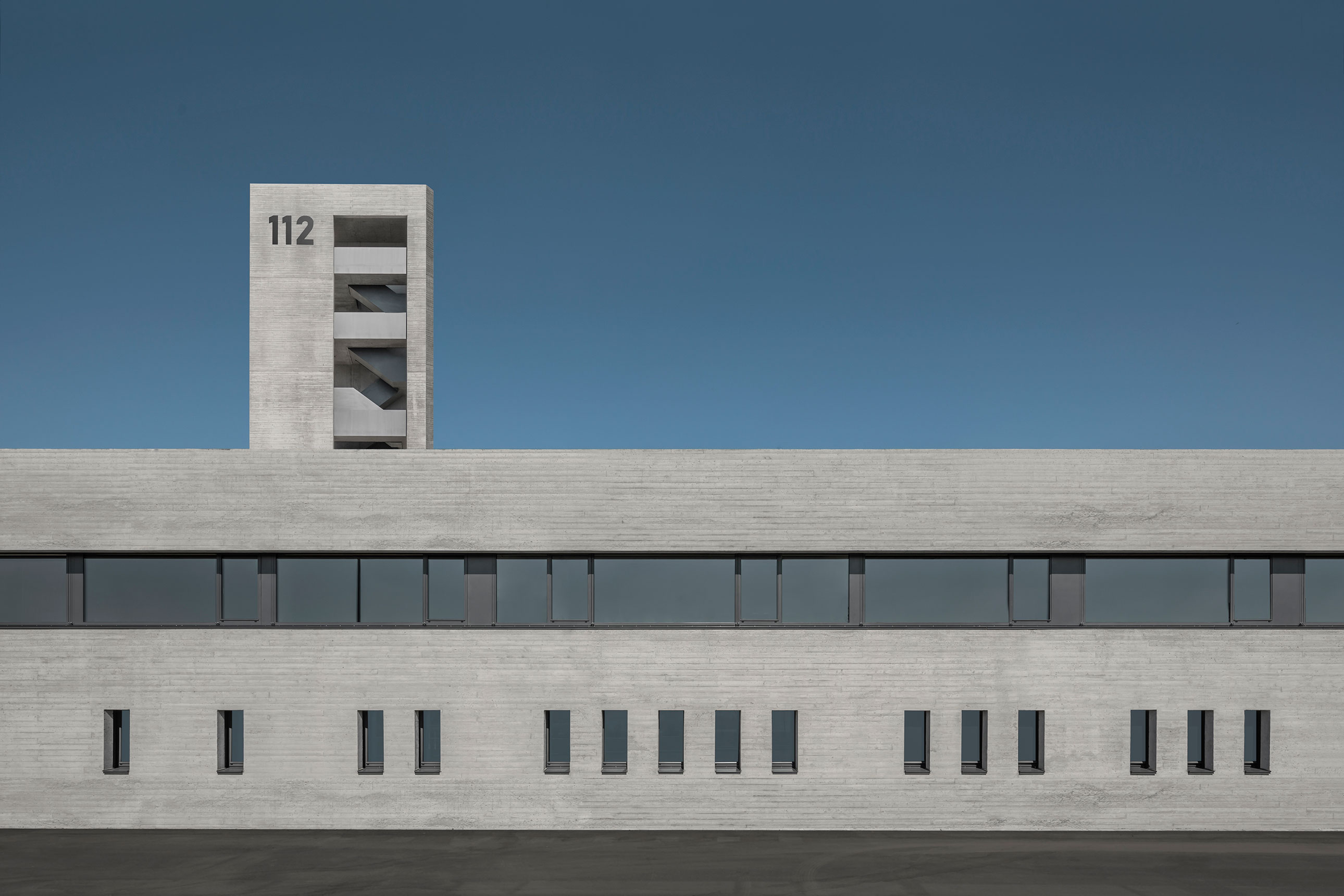 Neubau Feuerwehr und Bauhof Metzingen, Ansicht Süd