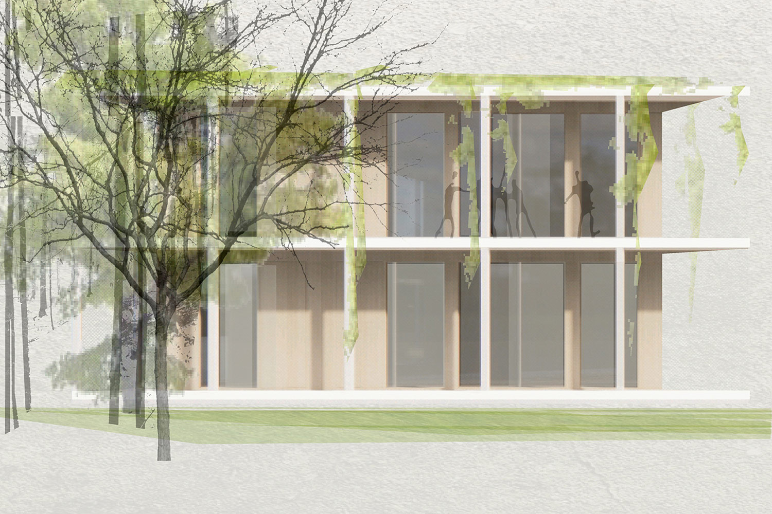 Hochbaulicher Realisierungswettbewerb Julius-Leber-Schule Breisach, Detailansicht Fassade